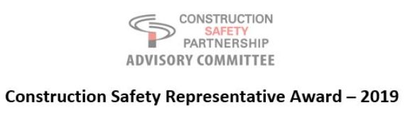 Construction Safety Representative – Application for Award 2019